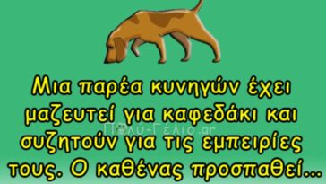 Ανέκδοτο: Μια παρέα κυνηγών έχει μαζευτεί για καφεδάκι…