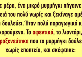 ΑΝΕΚΔΟΤΟ: Κάθε μέρα, ένα μικρό μυρμήγκι πήγαινε στη δουλειά του πολύ νωρίς και ξεκίναγε αμέσως να δουλεύει