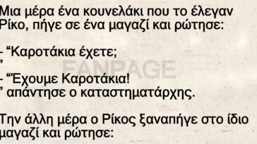 Ανέκδοτο: Πάει ο Ρίκο το κουνέλι σε ένα PetShop