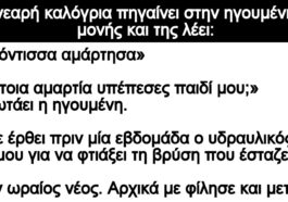 Ανέκδοτο: Μία νεαρή καλόγρια πηγαίνει στην ηγουμένη και της λέει: «Γερόντισσα αμάρτησα