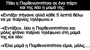 Ανέκδοτο: Πάει η Παρθενοπιπίτσα σε ένα πάρτι και της λέει η μαμά της